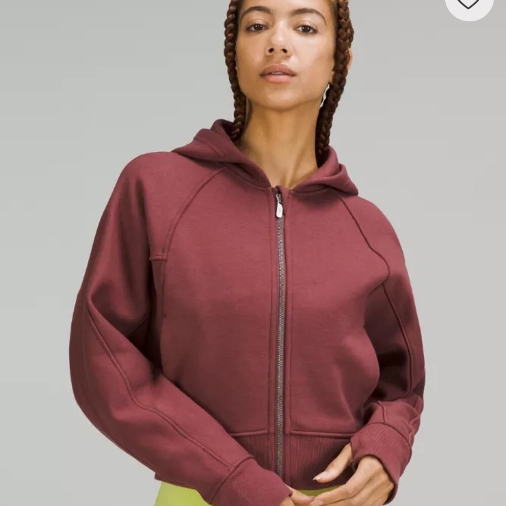 Lululemon Thick Fleece Zip Hoodie Size 12 Maroon‎